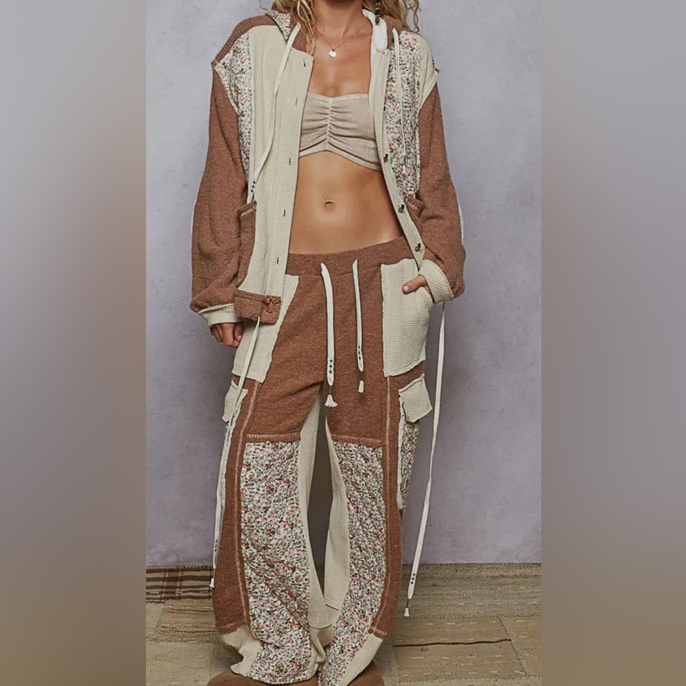 NEW Restocked 5/8  POL lounge hoodie SET:Chocolate oat and Floral